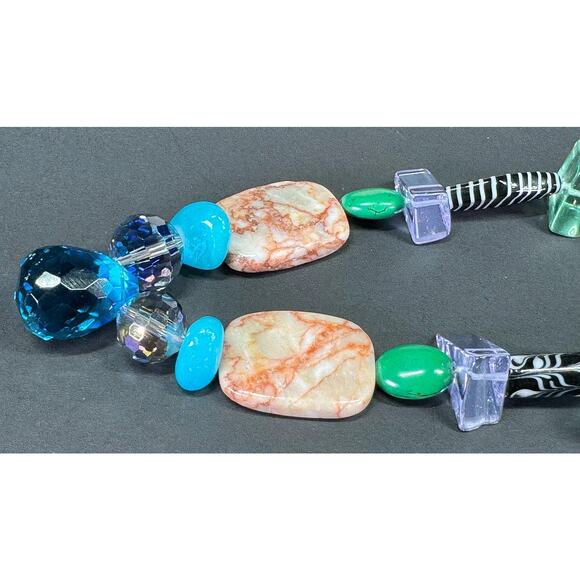 Artisan Crystal Glass Bead Necklace - Picture 3 of 9